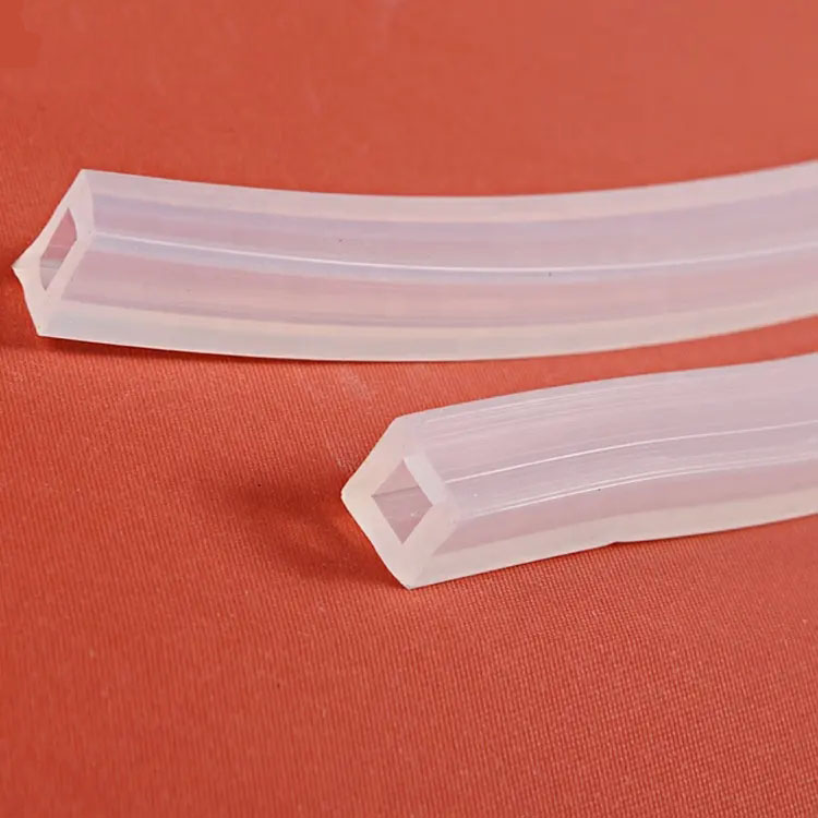 Personalización de fábrica Anillo flexible transparente Aislamiento de caucho Fabricante de tubos de silicona rectangulares de 15 mm